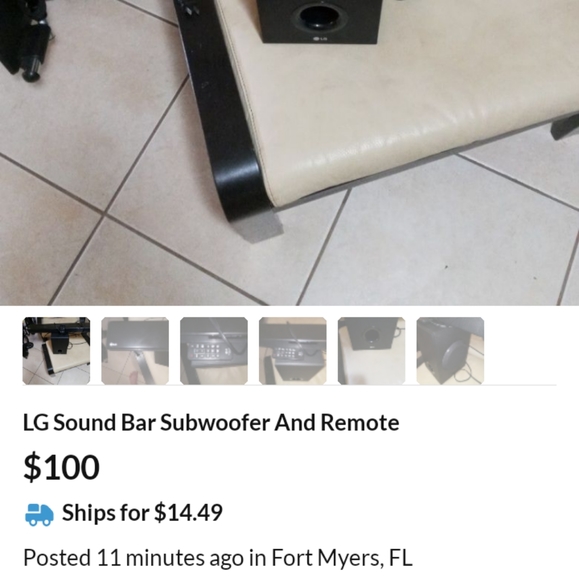 LG Soundbar Subwoofer with remote - Picture 6 of 6